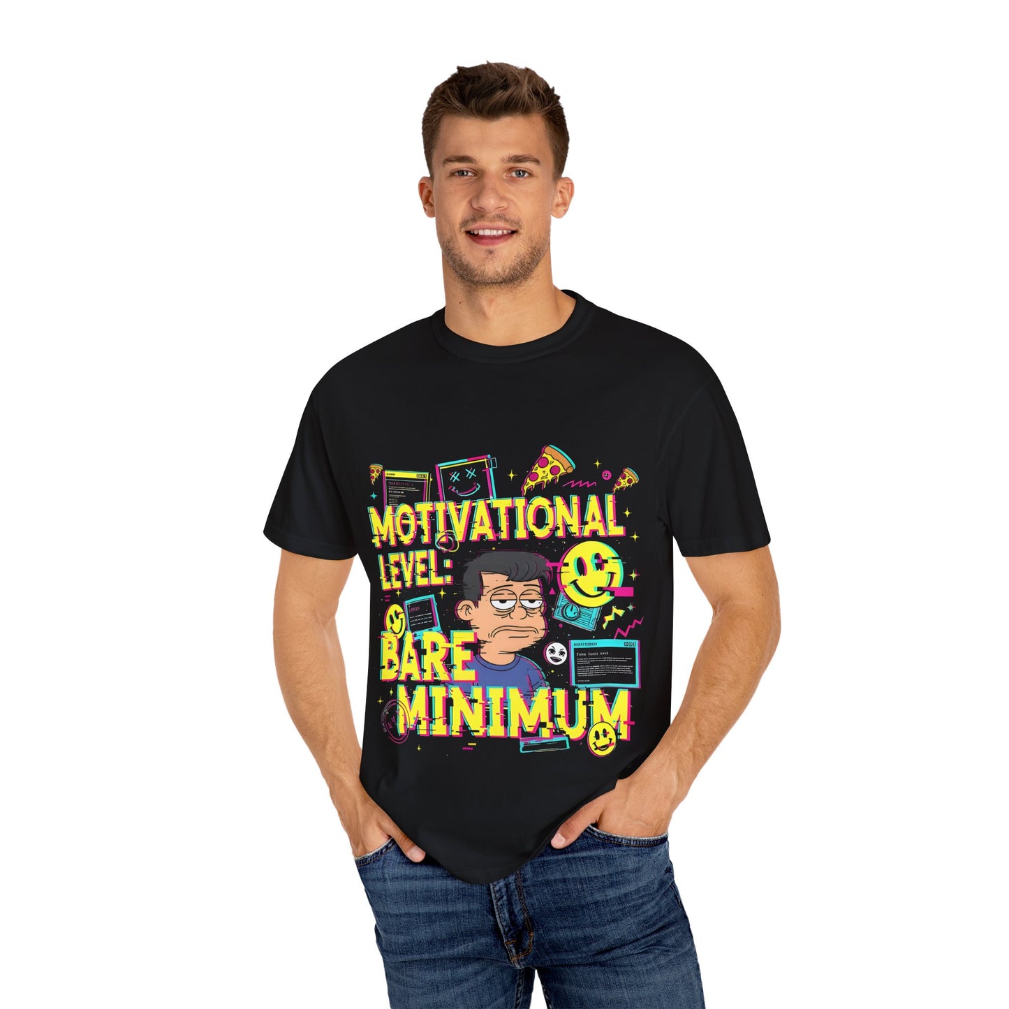 Motivational Level: Bare Minimum Graphic T-Shirt — Funny Retro Gamer Tee