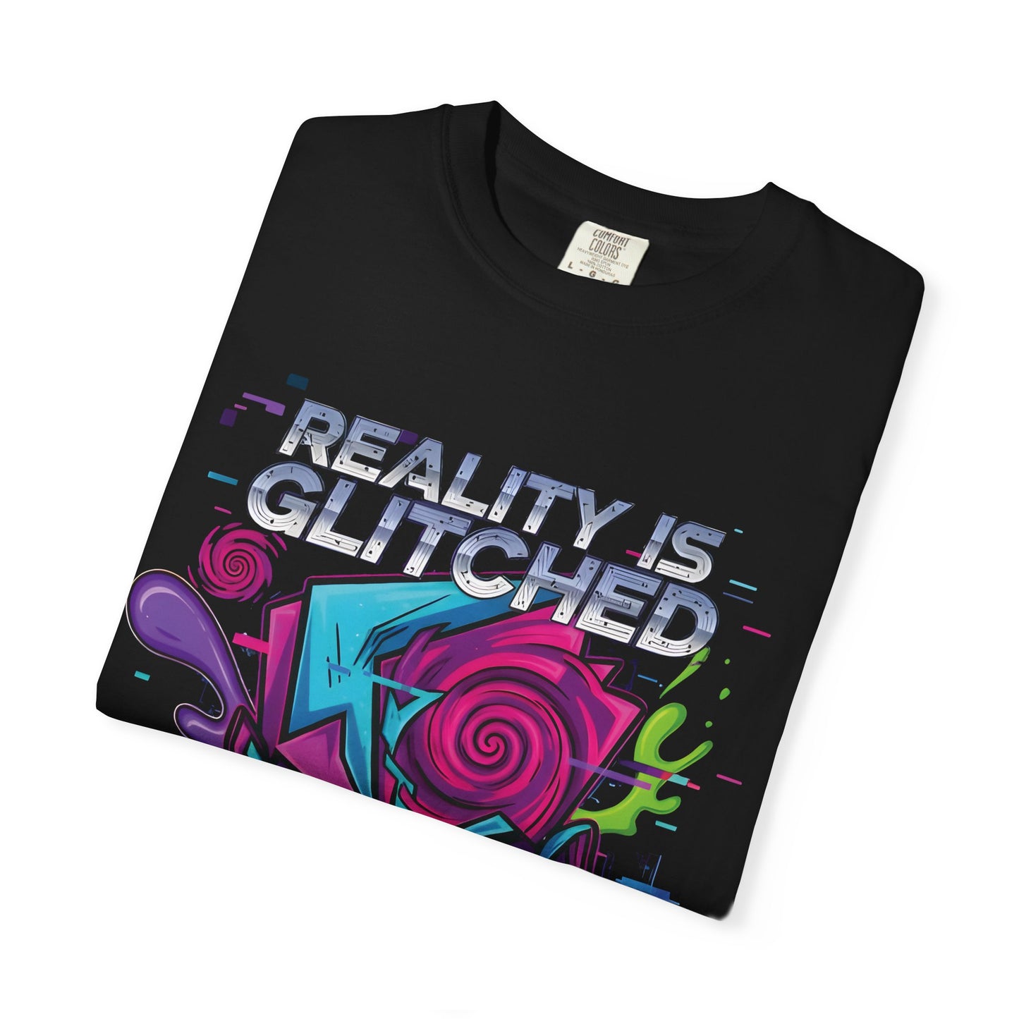 Reality Is Glitched Neon Retro Graphic Tee