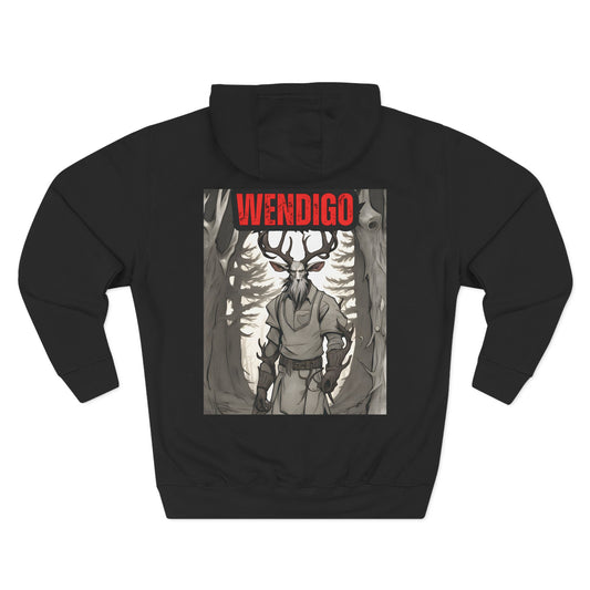 Wendigo Graphic Hoodie — Mythic Deer-Head Fleece Pullover
