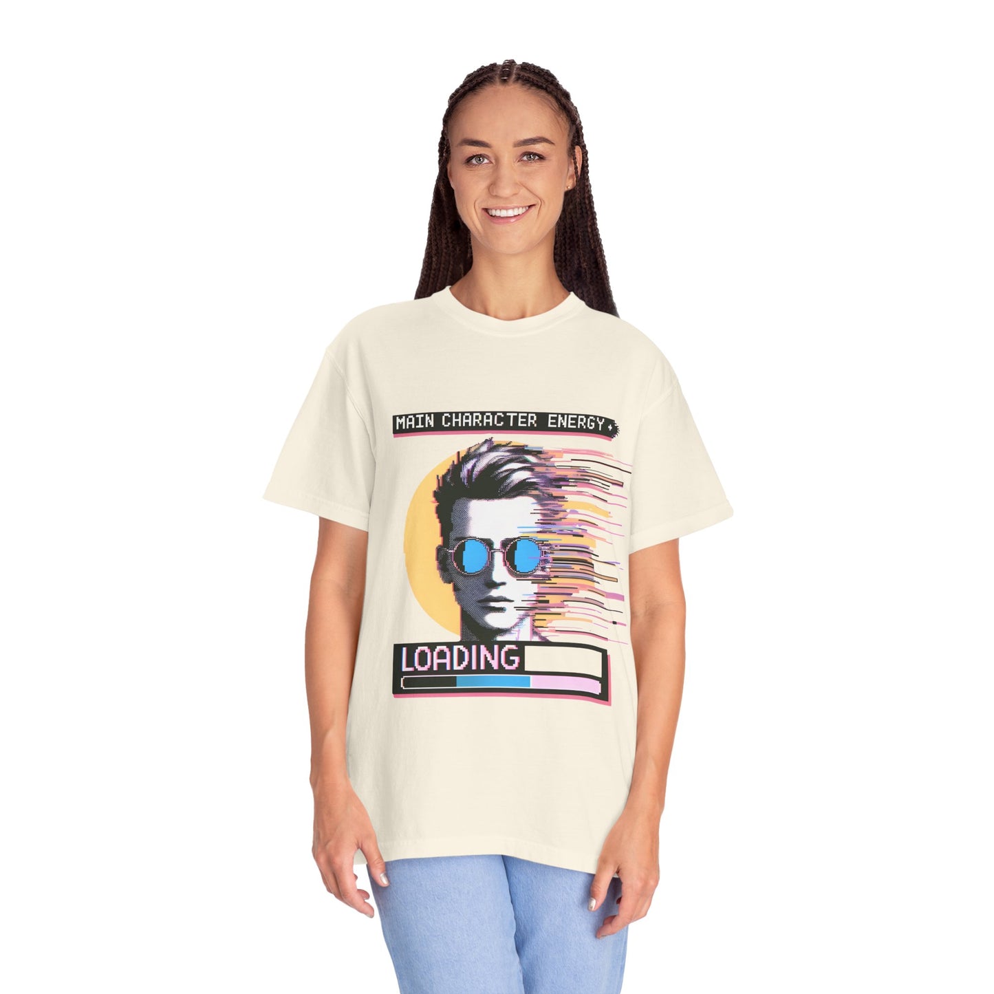 Main Character Energy T‑Shirt — "Loading" Retro Vaporwave Tee